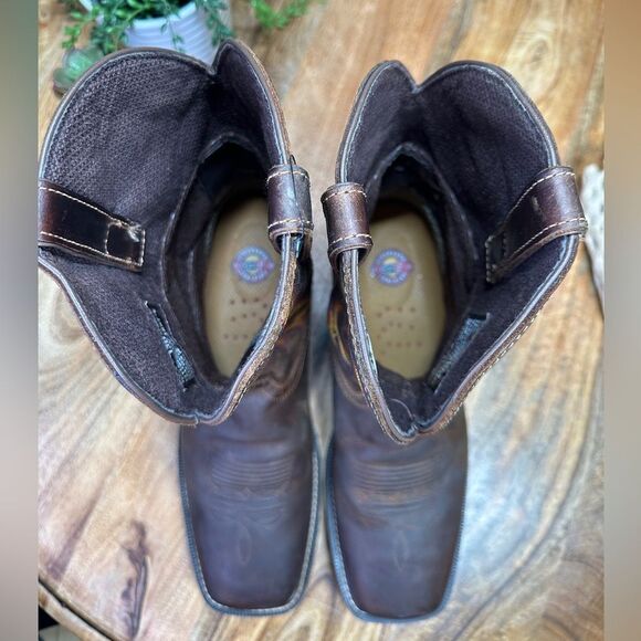 Justin Men's Driller Cowhide Leather Stampede Plain Toe Work Boots 11” Size 13 D - Picture 10 of 11